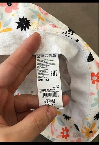 3-5 Yaş, 21 cm Beden Kız çocuk şapka 52 cm deniz plaj