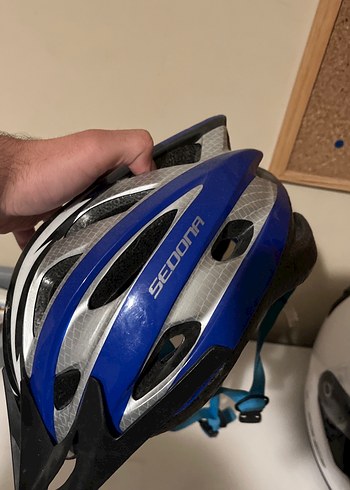 Mavi Gri Baskılı Biker Motosiklet Kaskı Sedona - Görsel 4