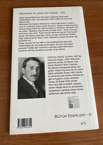 Bilinmeyen Bir Kadının Mektubu - Stefan Zweig