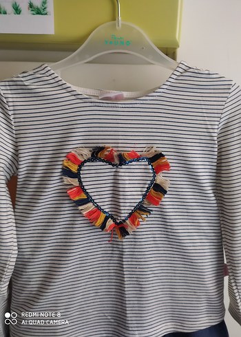 Kız Çocuk Çizgili Uzun Kollu Tişört - Görsel 2