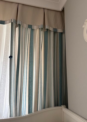 Bebek  odasıBej Renkli Modern Çizgili Perde - Görsel 5