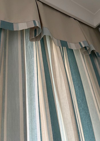 Bebek  odasıBej Renkli Modern Çizgili Perde - Görsel 2