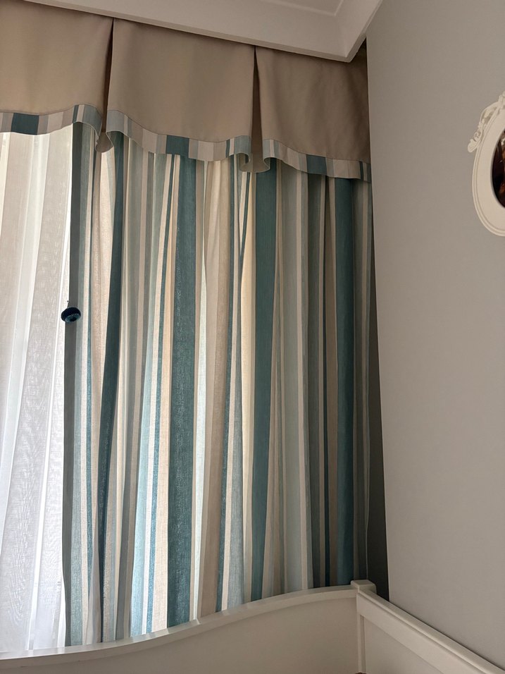 Bebek  odasıBej Renkli Modern Çizgili Perde - Görsel 5