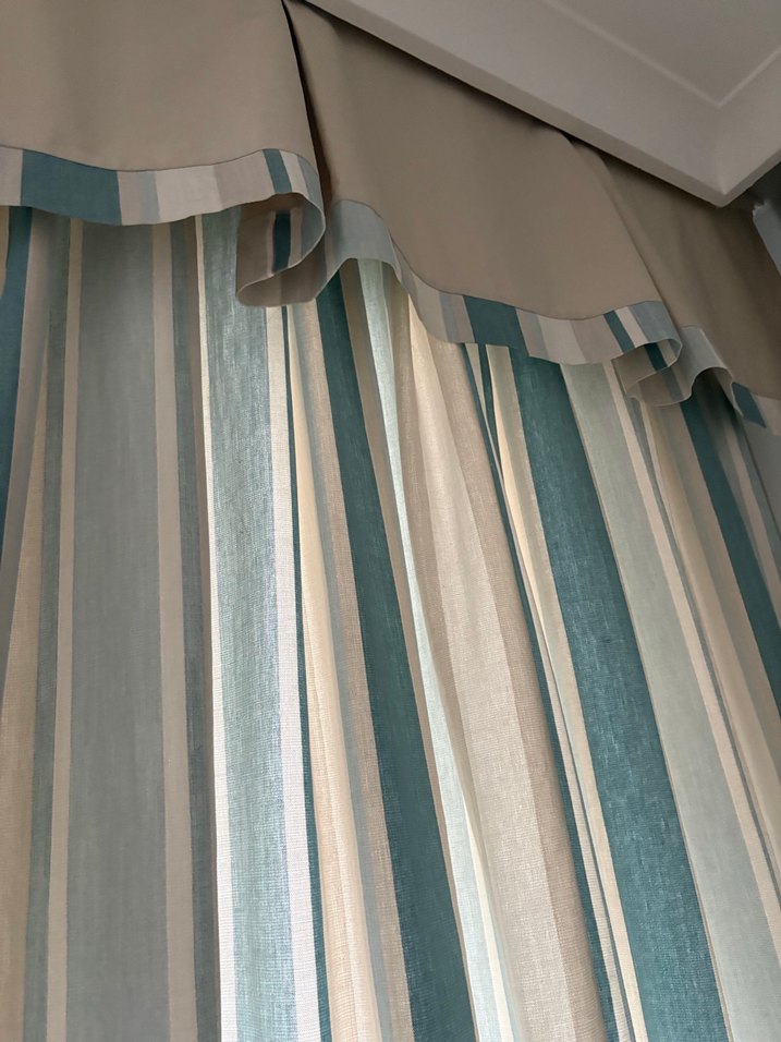 Bebek  odasıBej Renkli Modern Çizgili Perde - Görsel 2