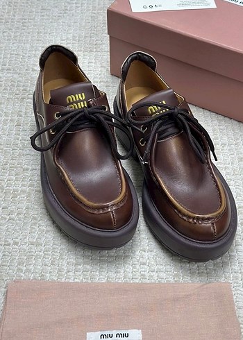 Miu Miu Platform Loafer Vintage Brown