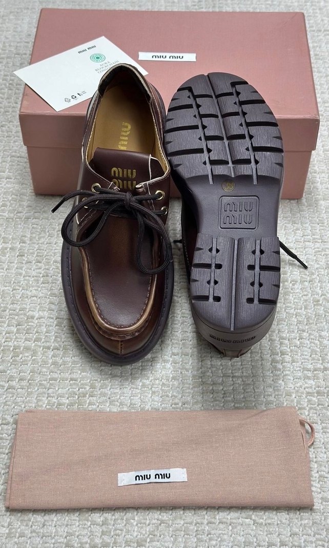 Miu Miu Platform Loafer Vintage Brown - Görsel 2