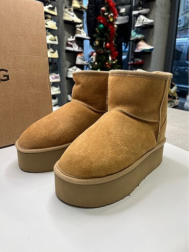 38 Beden kahverengi Renk UGG PLATFORM Uzun Bilekli Kadın Bot