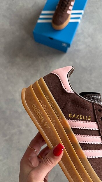 39 Beden kahverengi Renk Adidas Gazelle Bold Icey Pink Auburn