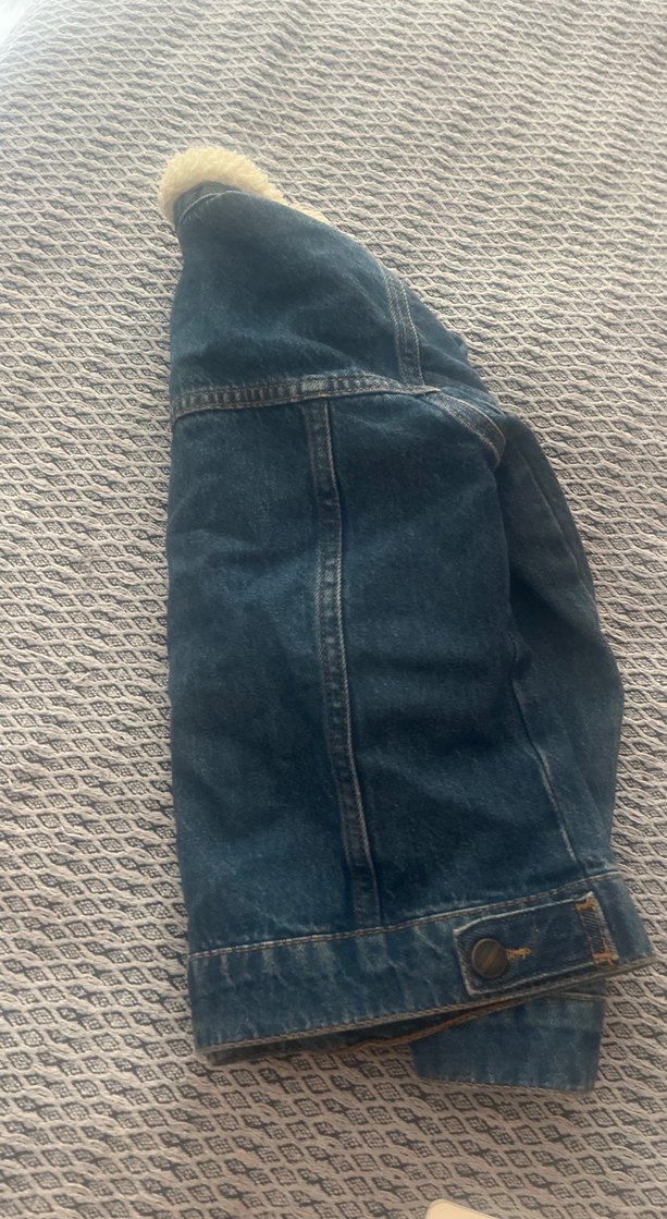 Düğmeli Mavi çocuk  Kot Ceketi - Görsel 4