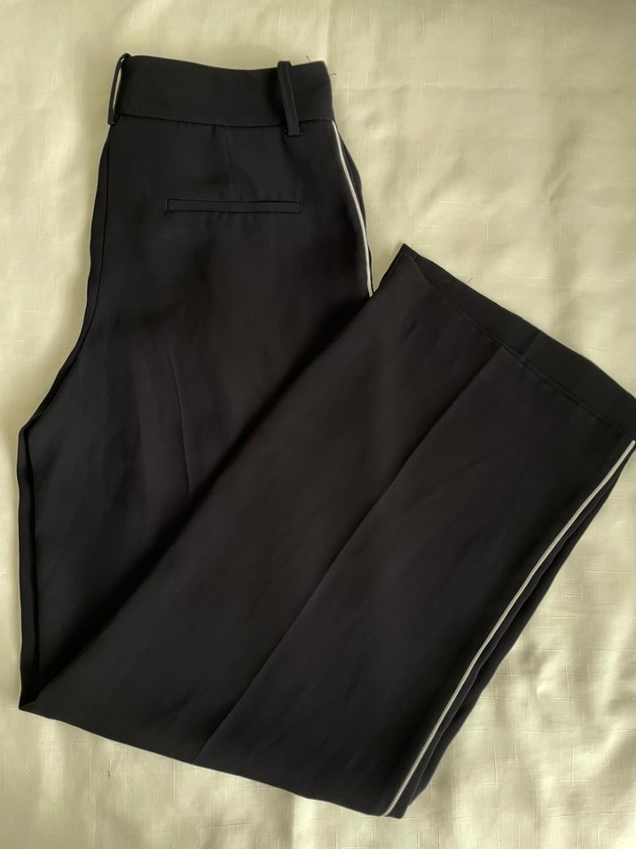 Siyah Pilili Kadın Kumaş Pantolon - Görsel 2