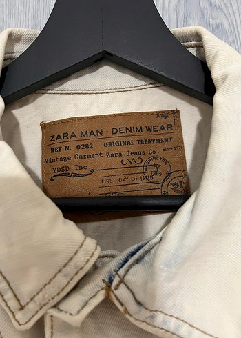 Erkek Beyaz Kolsuz Denim Ceket - Görsel 3