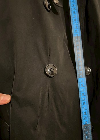 Siyah Midi Trençkot Erkek - Görsel 3