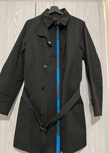 Siyah Midi Trençkot Erkek - Görsel 2