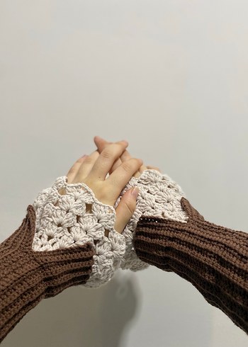 Dantel Detaylı Örgü Kadın Eldiveni - Görsel 3