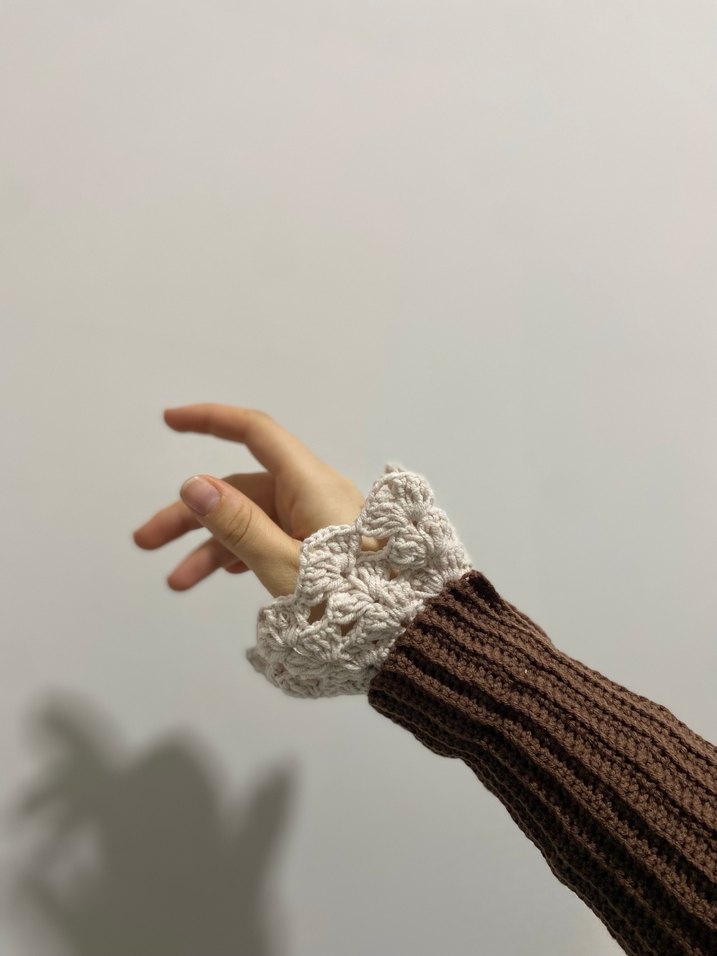 Dantel Detaylı Örgü Kadın Eldiveni - Görsel 2