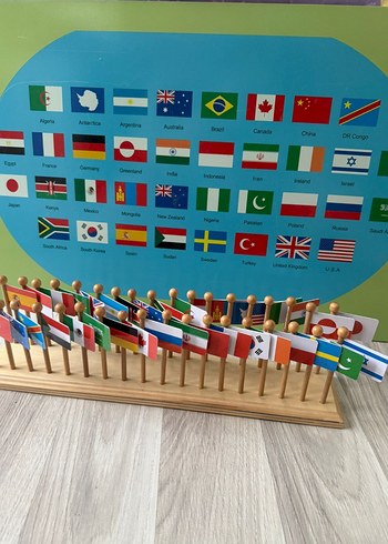 Montessori Dünya Bayrakları Eğitici