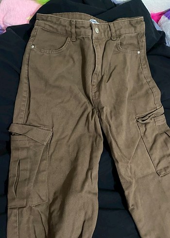Kahverengi kargo pantalon - Görsel 2