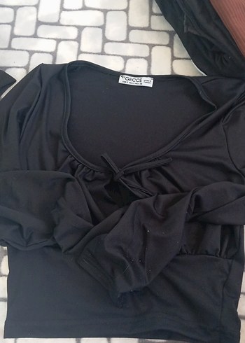 V Yaka Siyah Gotik Kadın Bluz