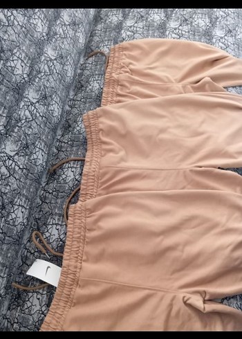Bej Kadın Mini Sweatpants Fermuarlı