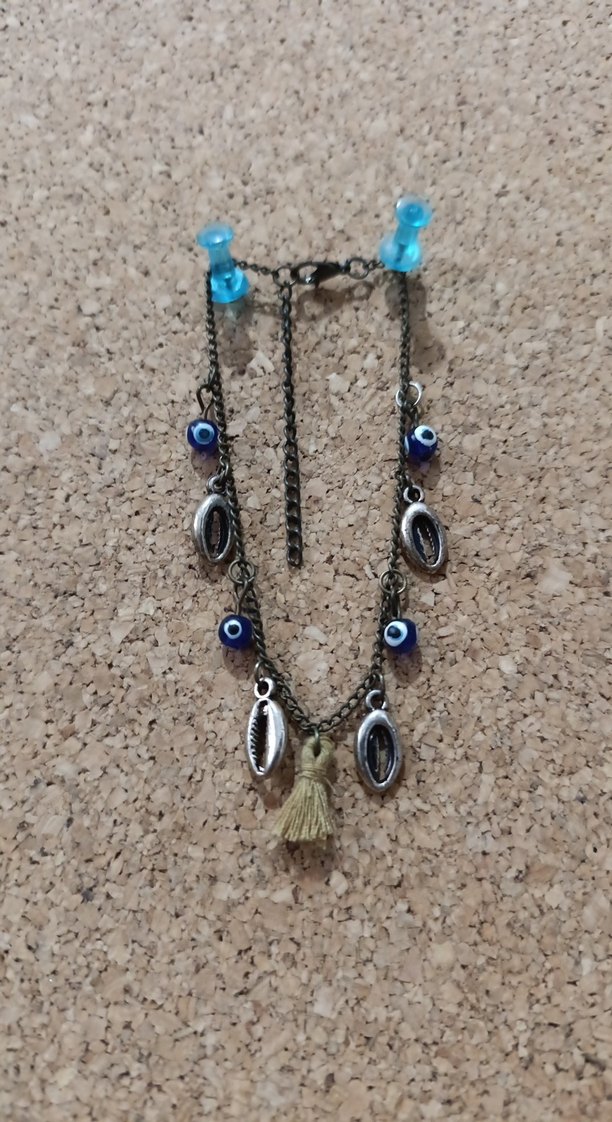 Bohem Gri Zincirli  Boncuklu Bileklik - Görsel 2