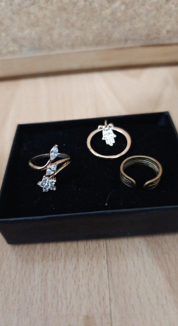 Boncuklu Altın Renkli Bohem Kadın Yüzüğü - Görsel 3