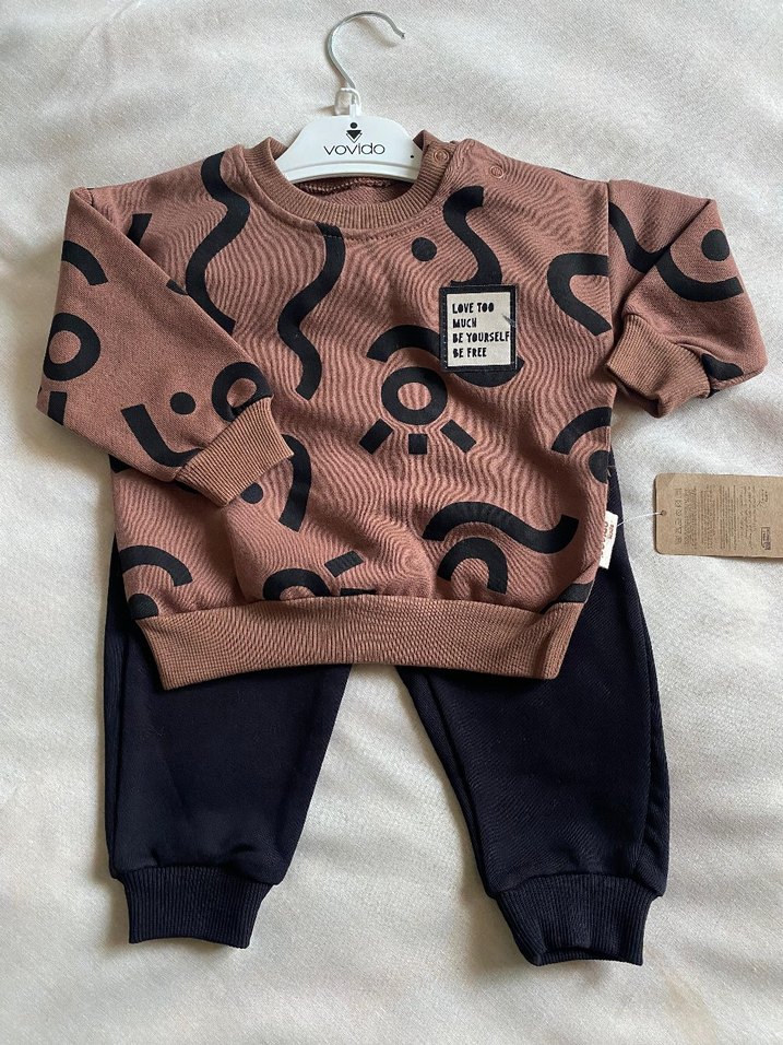 Erkek Bebek Kahverengi Baskılı Sweatshirt - Görsel 2