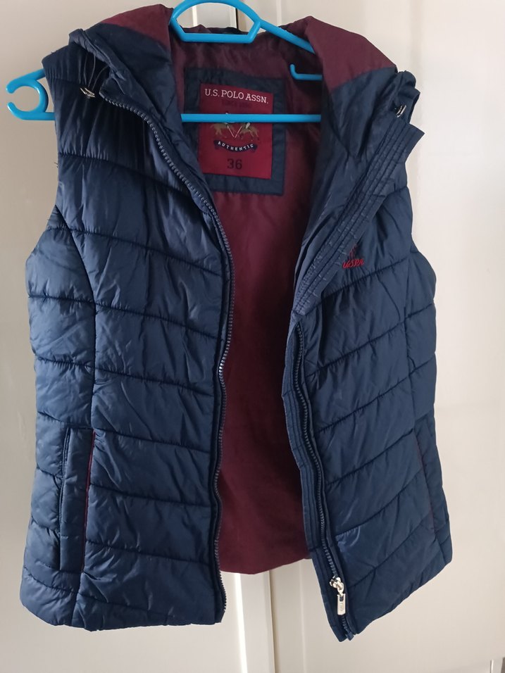 US POLO Assn Lacivert Fermuarlı Kadın Yelek - Görsel 2