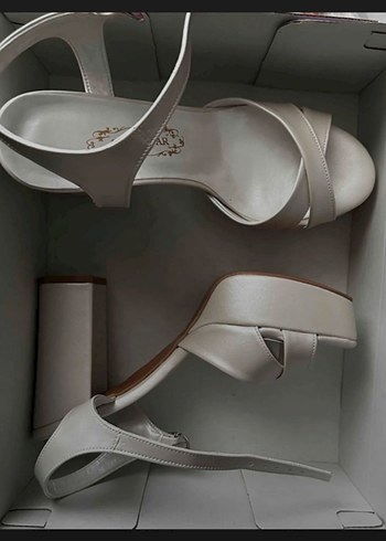 AsliAcar Beyaz 11 cm Topuklu Platform Gelin Ayakkabısı - Görsel 2