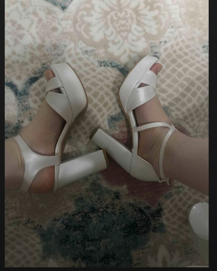AsliAcar Beyaz 11 cm Topuklu Platform Gelin Ayakkabısı - Görsel 3