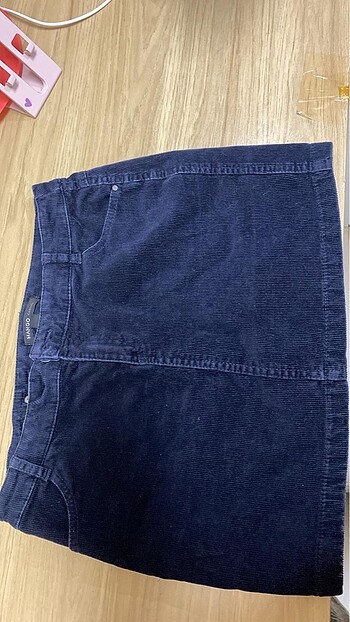 Mango mini kadife lacivert etek