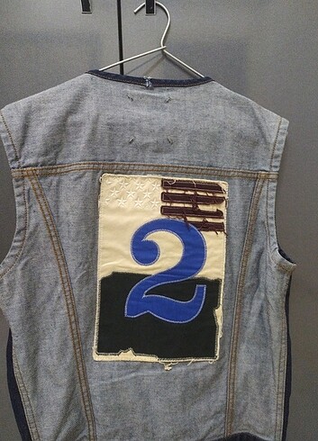 xs Beden lacivert Renk Vintage kot yelek