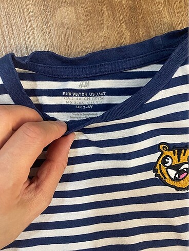H&M Çizgili lacivert çocuk tişört
