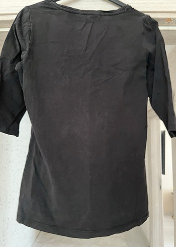 Kısa Kollu Siyah bluz - Görsel 2