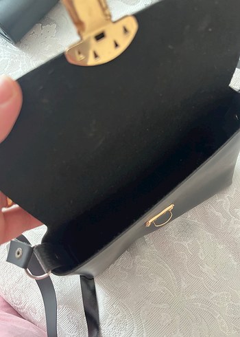 Kilitli Siyah Deri Vintage Kadın Çanta - Görsel 4