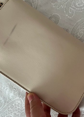 Bej Deri Kadın Çapraz Çanta - Görsel 2