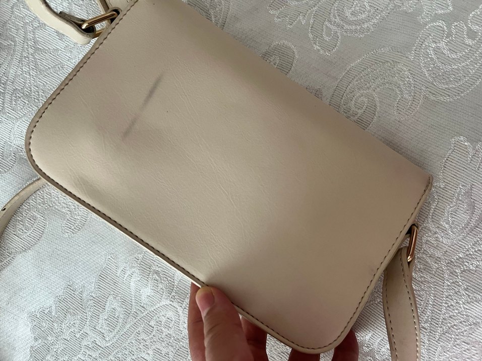 Bej Deri Kadın Çapraz Çanta - Görsel 2