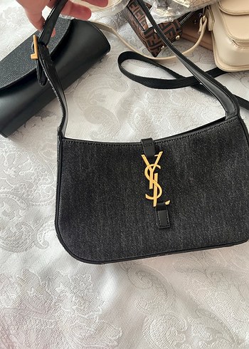 Siyah Denim Tokalı Kadın Omuz Çantası - Görsel 2