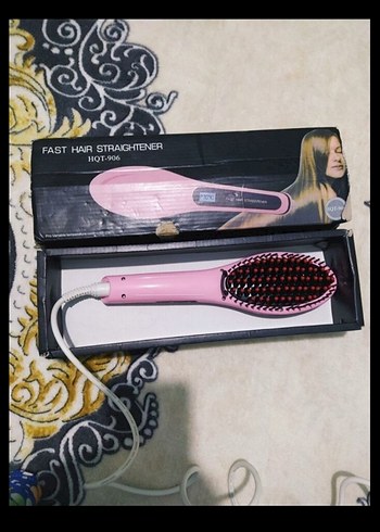 Pembe Pastel Saç Düzleştirici Fırça - Görsel 3