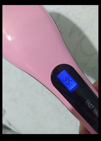 Pembe Pastel Saç Düzleştirici Fırça - Görsel 4