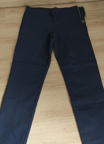 Lacivert Cigarette Pantolon Yandan Fermuarlı - Görsel 4