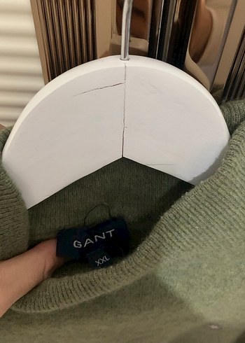 Gant Yeşil Boğazlı Örgü Yün Kadın Kazak