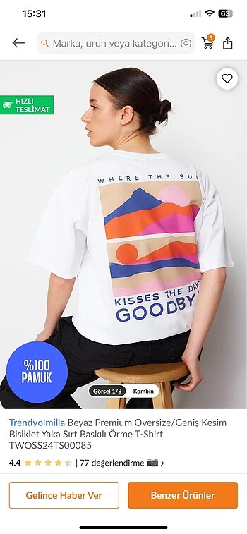 Trendyol & Milla Beyaz tshirt