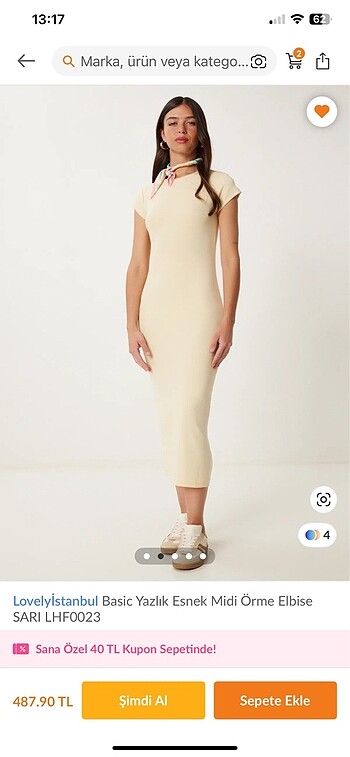 BUTTER YELLOW MIDI ELBİSE