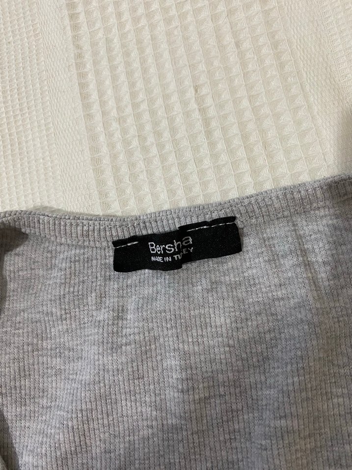 V Yaka Gri Kadın Uzun Kollu İnce Triko - Görsel 2