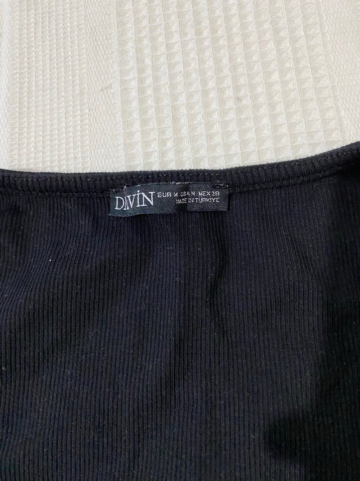 Siyah Uzun Kollu Fitted Bluz - Görsel 2