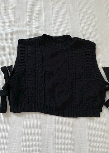 Siyah Örgü Kadın Süveter - Görsel 2
