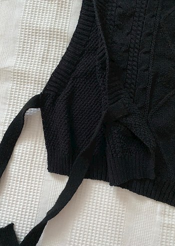 Siyah Örgü Kadın Süveter - Görsel 3