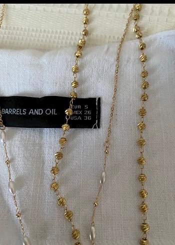 Düğmeli Beyaz Keten Midi Yelek - Görsel 2