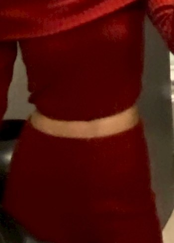 Madonna yaka bordo takım - Görsel 2