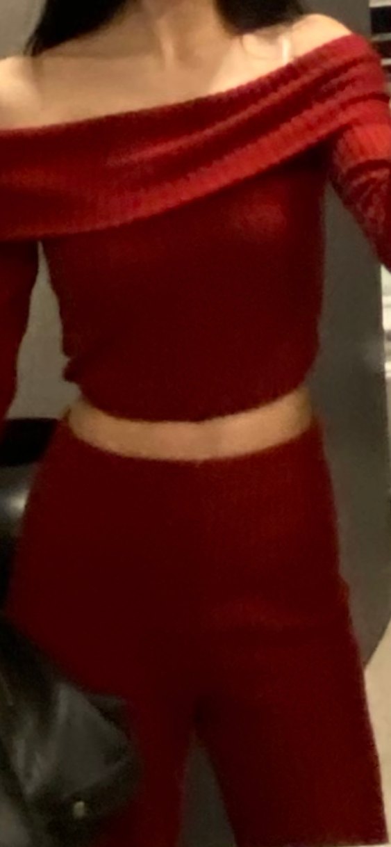 Madonna yaka bordo takım - Görsel 2